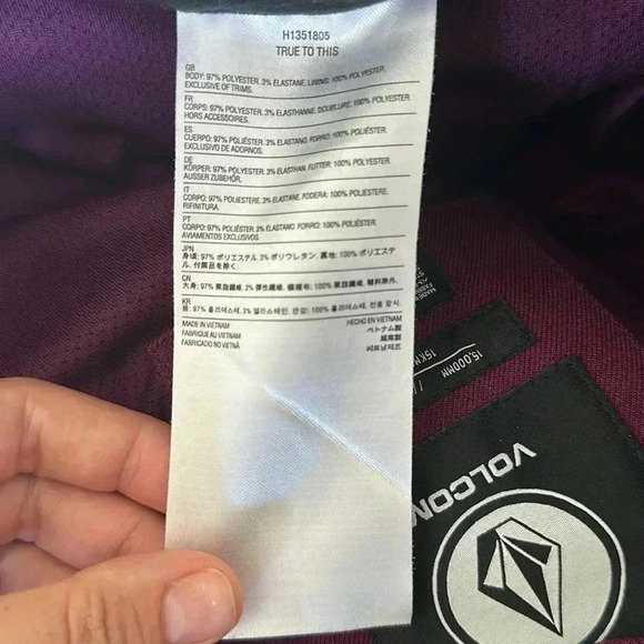 Volcom Womens Snowboard Pant Maroon/Purple Sz XS - Picture 9 of 9